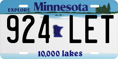 MN license plate 924LET