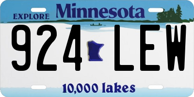 MN license plate 924LEW