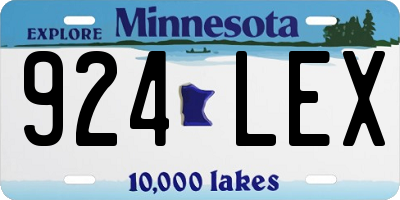 MN license plate 924LEX