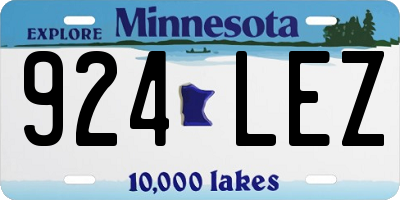 MN license plate 924LEZ