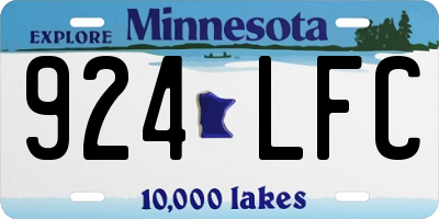 MN license plate 924LFC