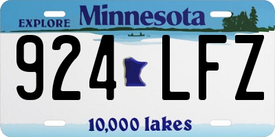 MN license plate 924LFZ