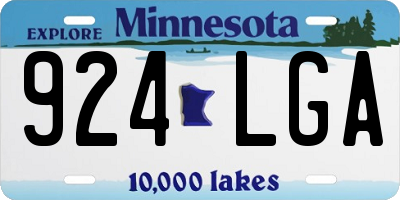MN license plate 924LGA