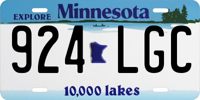MN license plate 924LGC