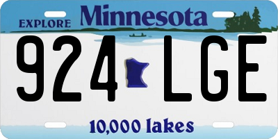 MN license plate 924LGE