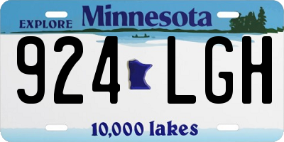 MN license plate 924LGH