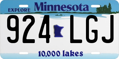 MN license plate 924LGJ