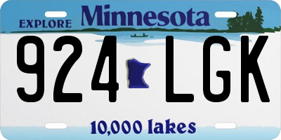 MN license plate 924LGK