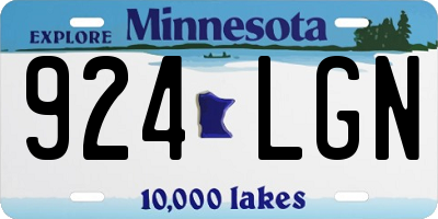 MN license plate 924LGN