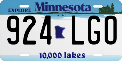 MN license plate 924LGO