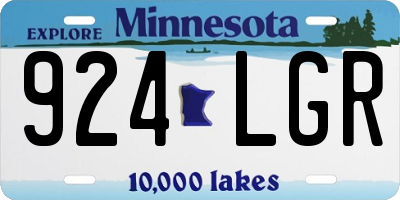 MN license plate 924LGR