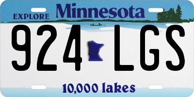 MN license plate 924LGS