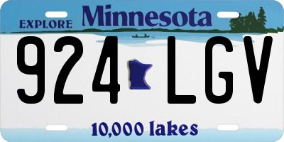 MN license plate 924LGV