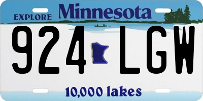 MN license plate 924LGW