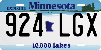 MN license plate 924LGX