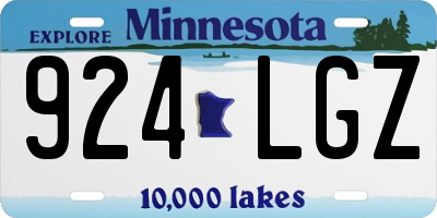 MN license plate 924LGZ