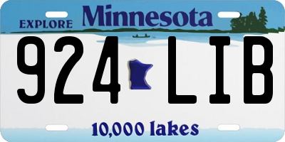 MN license plate 924LIB