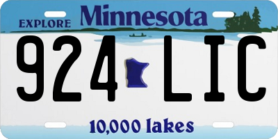 MN license plate 924LIC