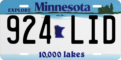 MN license plate 924LID