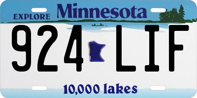 MN license plate 924LIF
