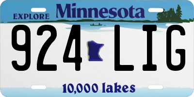 MN license plate 924LIG