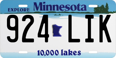 MN license plate 924LIK