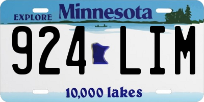 MN license plate 924LIM