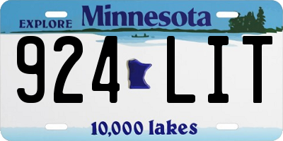 MN license plate 924LIT
