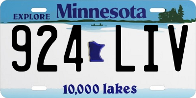 MN license plate 924LIV