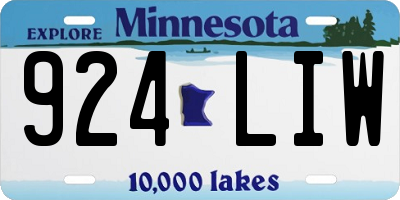 MN license plate 924LIW