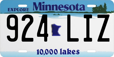 MN license plate 924LIZ