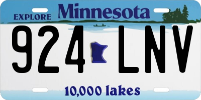 MN license plate 924LNV