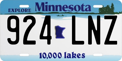 MN license plate 924LNZ