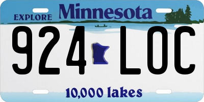 MN license plate 924LOC