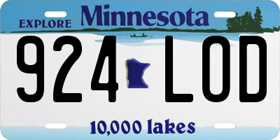 MN license plate 924LOD
