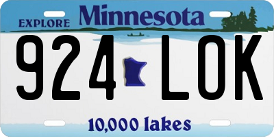 MN license plate 924LOK