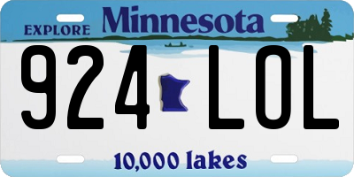 MN license plate 924LOL