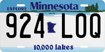 MN license plate 924LOQ