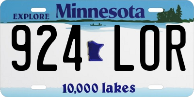 MN license plate 924LOR