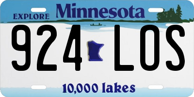MN license plate 924LOS
