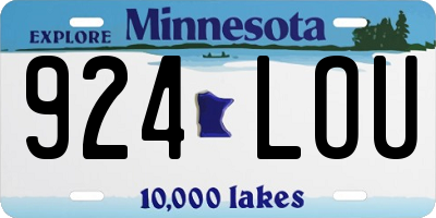 MN license plate 924LOU