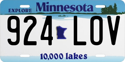 MN license plate 924LOV