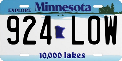 MN license plate 924LOW