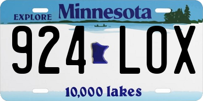 MN license plate 924LOX
