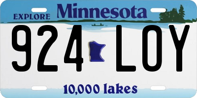 MN license plate 924LOY