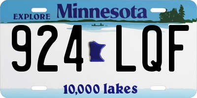 MN license plate 924LQF