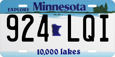 MN license plate 924LQI