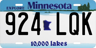MN license plate 924LQK
