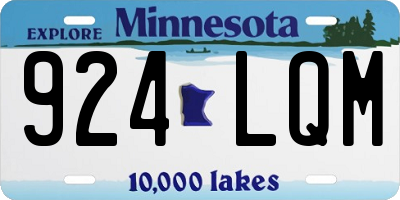 MN license plate 924LQM