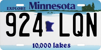 MN license plate 924LQN